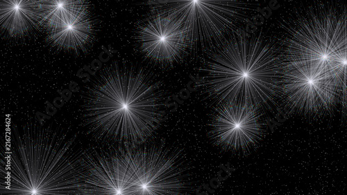 Bild auf Leinwand Microscopic Crystallization Bursts