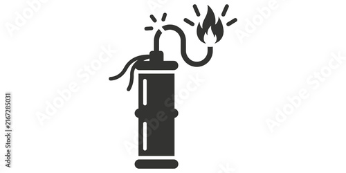 Canvastavla Bomb explosive device with burning fuse icon for hazard warning sign