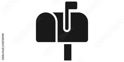 Obraz na plátně Traditional black mailbox icon for sending and receiving postal mail