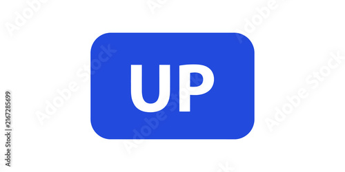 Cuadro en lienzo Blue up button graphic design illustration for user interface element