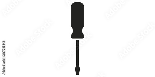Bild auf Leinwand Black screwdriver silhouette icon isolated for manual repair task usage