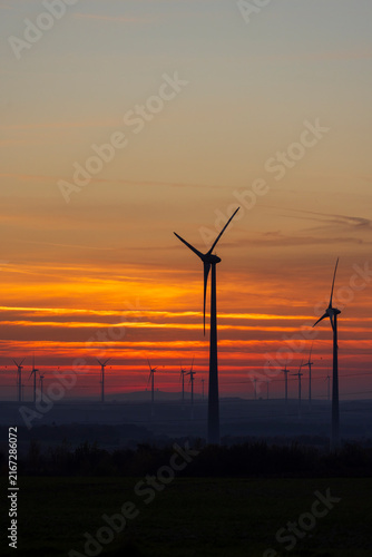 Photography Wind turbine in flat landscape near Vienna, Austria