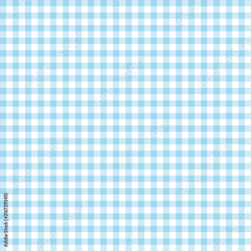 Light Blue gingham check pattern background, cute seamless pastel grid texture