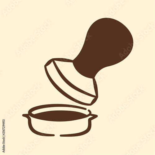 Bild auf Leinwand Hand drawn of Coffee Tamper