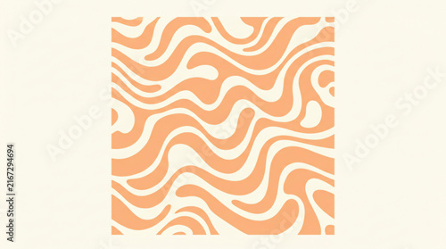 Groovy Orange Liquid Wave Pattern Abstract Retro Graphic