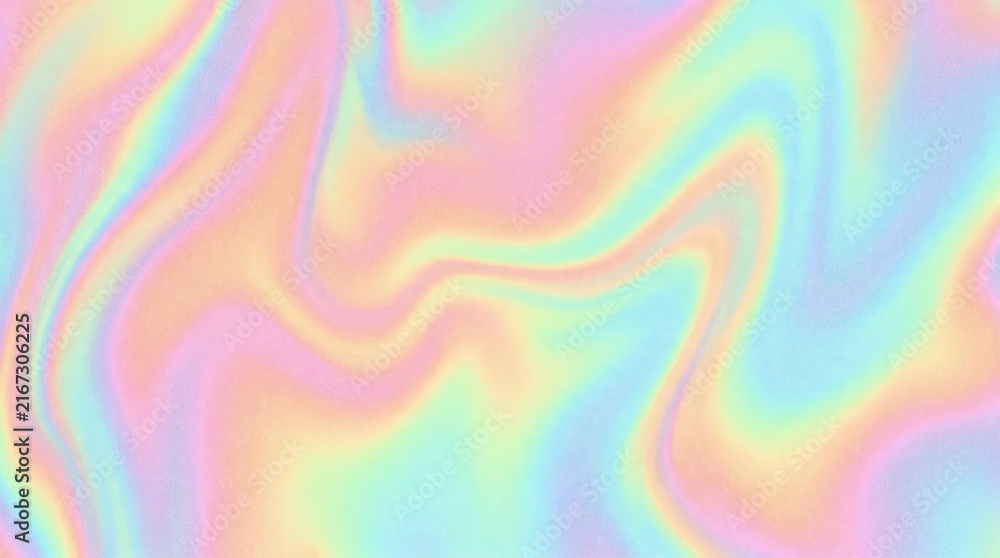 Fototapeta premium Abstract holographic background with fluid liquid waves and iridescent gradient texture