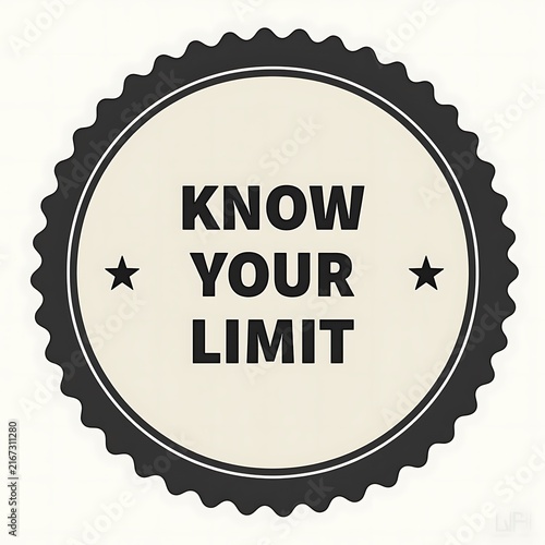 Know your limit badge stamp icon isolated on plain background