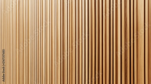 Warm light on vertical wood slats with subtle curves