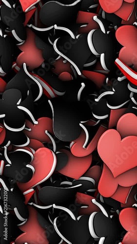 Seamless Falling French Poker Card Suit Symbol Animation, Background, Loop

