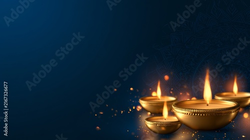 Diwali, Small oil lamp with a steady flame rests on a purple and red background, conveying calm, hope and spiritual meditation.