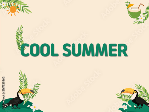 Tropical Summer Vacation Poster Illustration