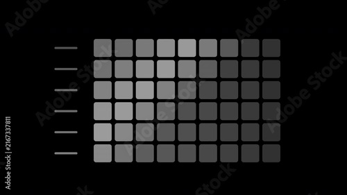 Gray cohort analysis matrix filling diagonally on transparent background