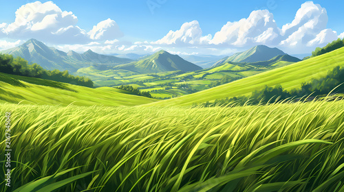 A Peaceful Mountain Valley Meadow Scene