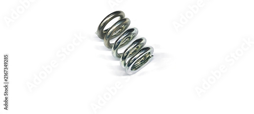 Foto A spring is a device made of metal coiled into a loop