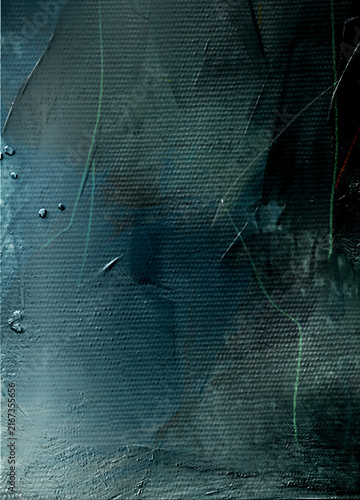 Azure Abstract Oil Painting Fragment