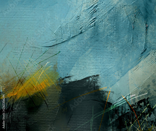 Vibrant Blue Contrast Oil Composition
