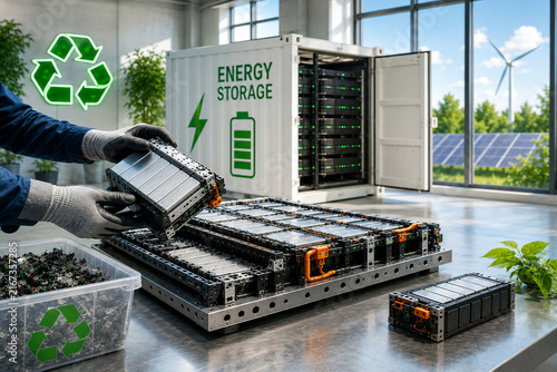 Second life EV battery modules repurposed for renewable energy storage