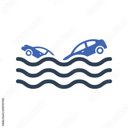 Flooded car icon