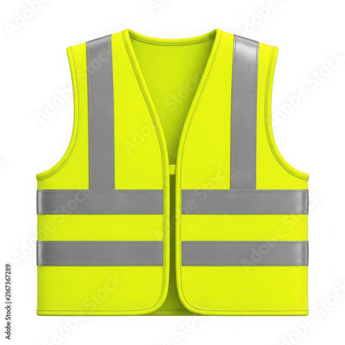 High visibility neon yellow vest for workers and outdoor safety