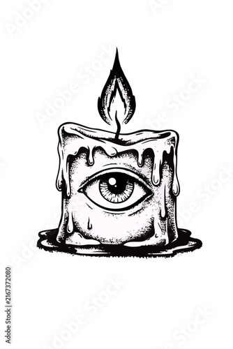 vector illustration of a burning candle