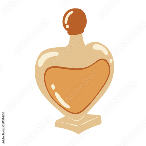 Heart-Shaped Potion Bottle Halloween Vector Illustration