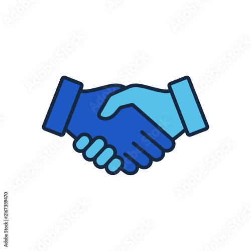 Bild auf Leinwand Handshake Icon Representing Agreement and Partnership.