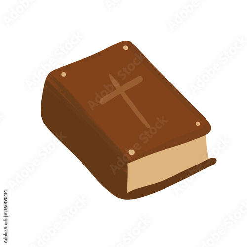 Witch Spell Book with Cross Halloween Vector Illustration