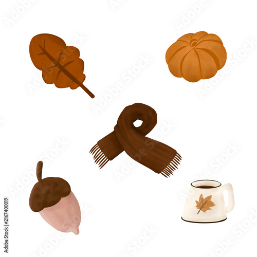 set of autumn season