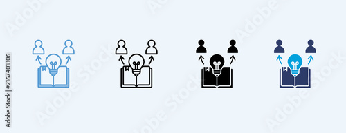 Knowledge Sharing Outline Icon Multiple Style