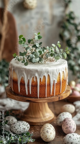 Modern Easter Cake with Sugar Glaze Drips