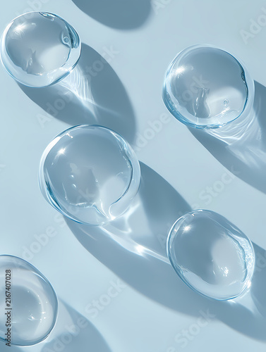 Floating Transparent Bubbles in Liquid