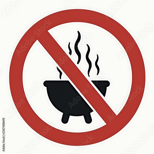 No open fire or grilling prohibition sign on white background