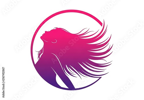 Stylized silhouette of a horse with flowing mane in a circle
