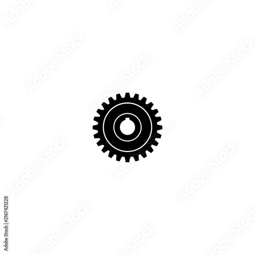 Minimalist Gear Icon - Black Vector Illustration