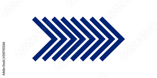 A series of dark blue chevron arrows pointing to the right, arranged in a layered pattern direction forward