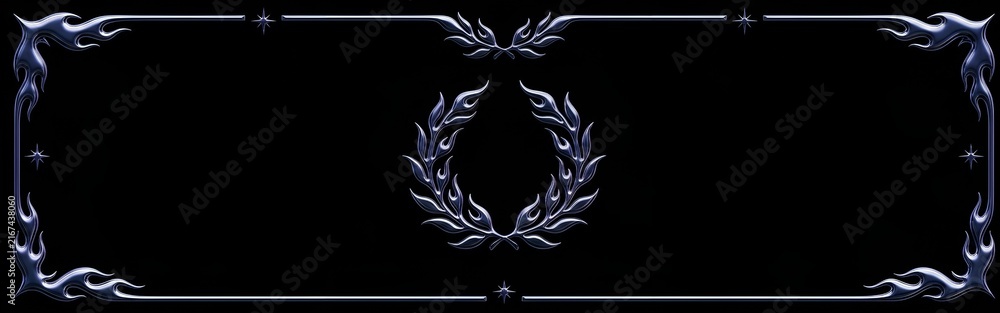 Fototapeta premium This graphic features a sleek Y2K liquid metal aesthetic set against a deep black background, ideal for high-end graphic design projects in Adobe Illustrator and Photoshop. The centerpiece highlights 