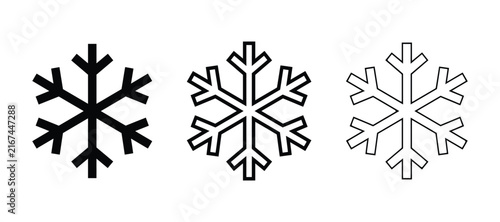 Set of snowflake icons, cold weather symbol, winter flat design elements, vector illustration