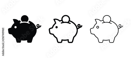 Foto Piggy bank vector icons set finance and savings symbol