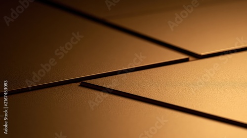 Abstract Golden Geometric Pattern with Diagonal Lines and Gradients.