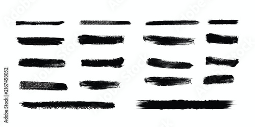 Canvastavla Collection of various black ink brush strokes on a white background