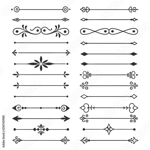 Bild auf Leinwand Extensive library of decorative page dividers and stylish border accents for professional layout design wedding stationery and vintage themed publishing projects today