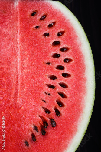 Cut ripe watermelon with seeds