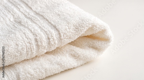 Soft and fluffy white towel detail