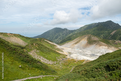 立山室堂の地獄谷の噴気