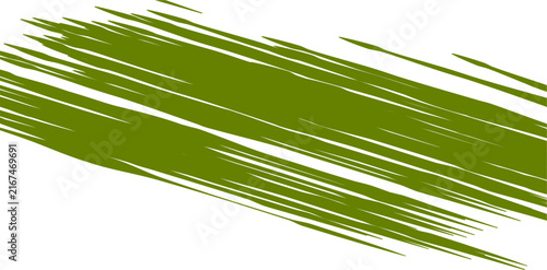 Green Dynamic Brush Stroke Texture Isolated on White Background