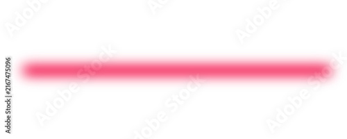 Bright red horizontal glowing light beam with blurred edges against a white background