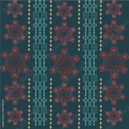 seamless floral and geometric pattern 