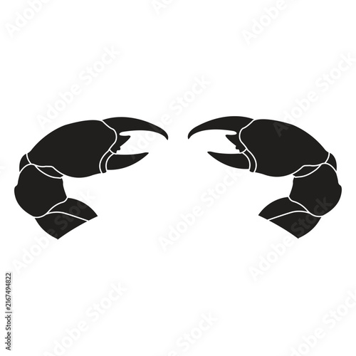 Black Crab Claw Silhouette Illustration