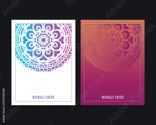 Elegant Colorful Mandala Cover Template with Gradient Ornamental Design
