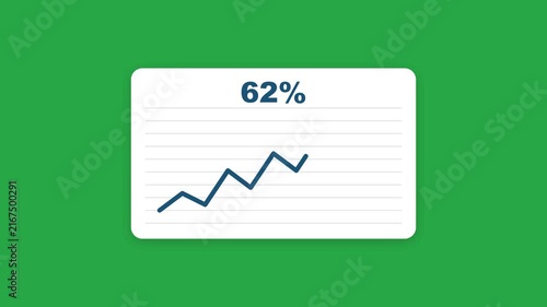 Flat Business Data Progress Chart with 18 Percent Counter Background Loop